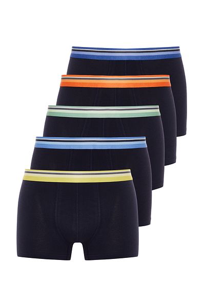 Trendyol Collection Námořnická modř 5dílný vzorovaný/rovný balený boxer TMNAW25BX00007
