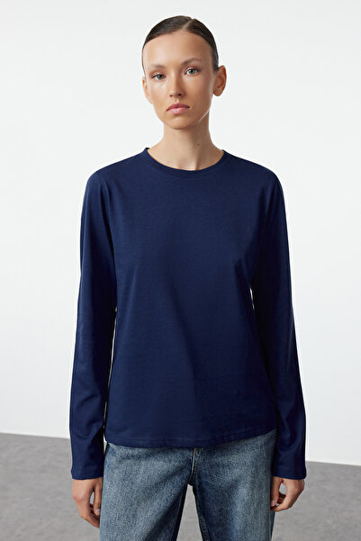 Trendyol Collection Navy Blue and Red Πακέτο 2 - Πλεκτό T-Shirt με λαιμόκοψη πληρώματος TWOAW25TS00001