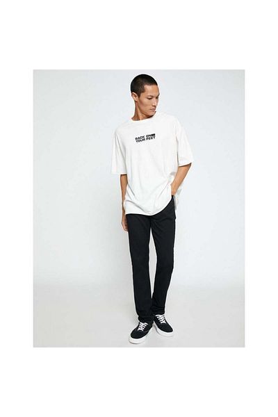 Koton Basic Gabardine Trousers Slim Fit Button Detailed Pocket