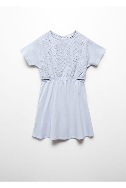 MANGO Kids Yanları yırtmaçlı işlemeli elbise