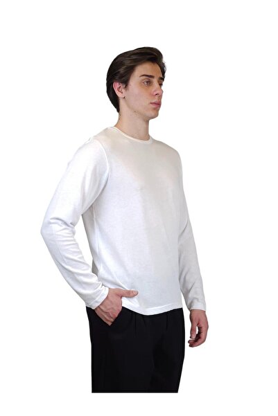 Geco Білий трикотажний светр з круглим коміром