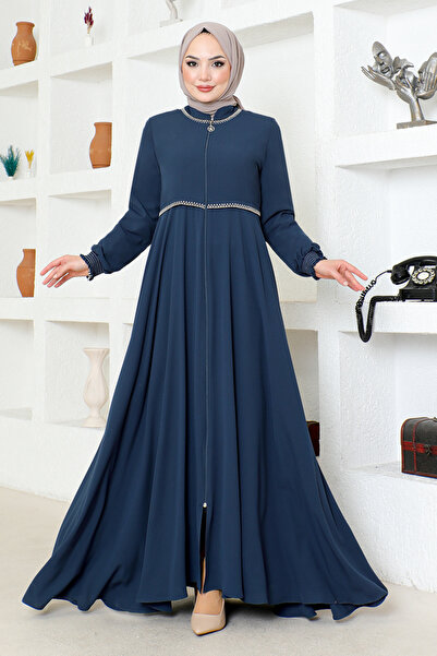 ModaMerve Indigo Ferace - RBA007 Model, Zippered