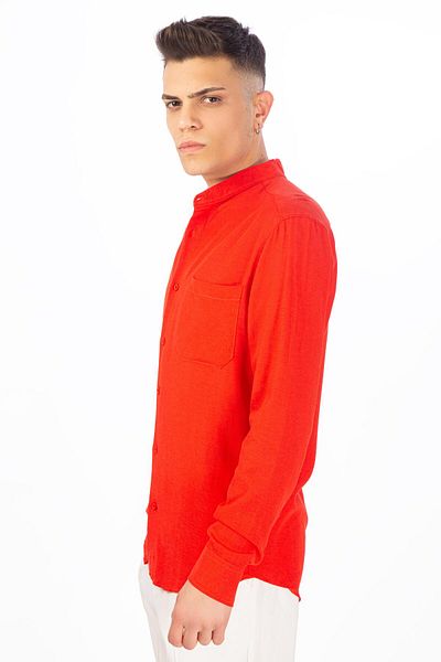 Geco Richter Collar Red Pocket Shirt
