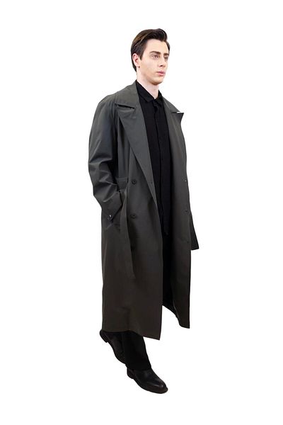 Geco Buttoned Khaki Trench Coat - Snap Sleeve