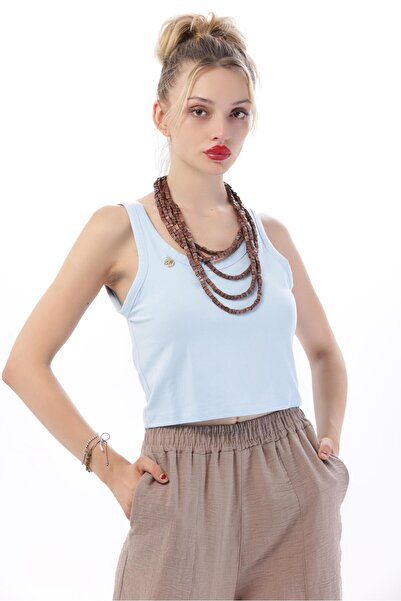 Geco Blue Crop Tank Top