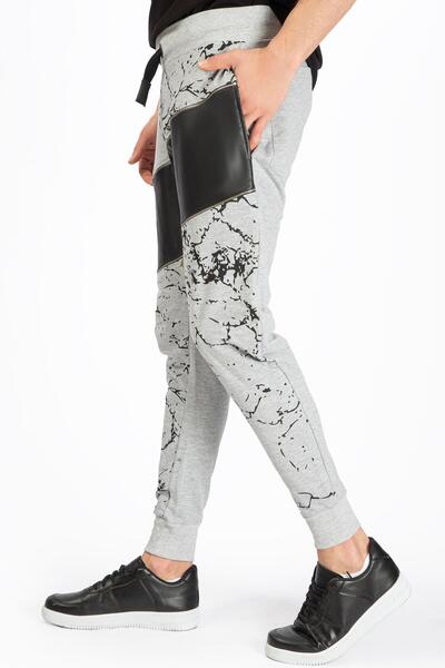 Geco Γκρι φούτερ με φερνούαρ και κάτω από το μπροστινό μέρος συνδυασμός υφασμάτων ρίντινες πόδια