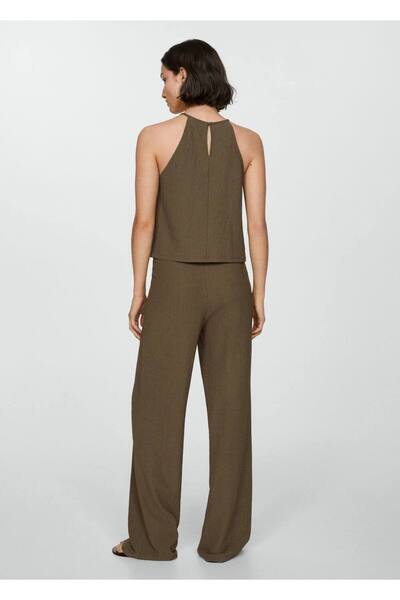 MANGO Woman Wideleg dokuma pantolon