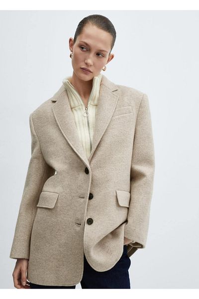 MANGO Woman Oversize Cut 100% Wool Coat