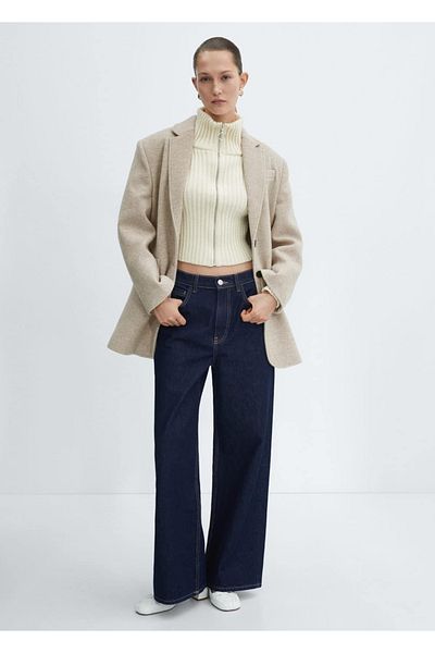 MANGO Woman Oversize Cut 100% Wool Coat