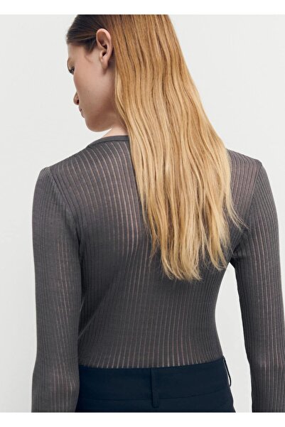 MANGO Woman Uzun kollu ipek tişört