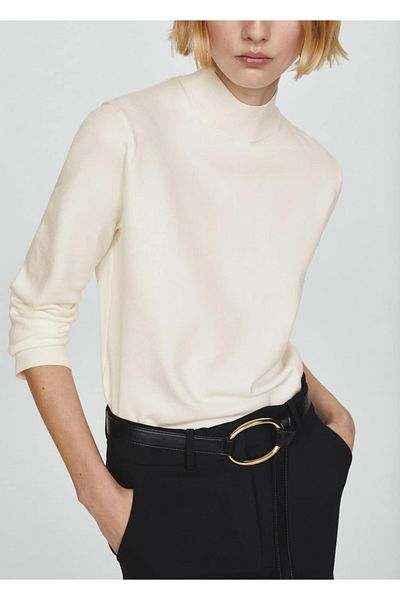 MANGO Woman Perkins Collar Knitwear Sweater
