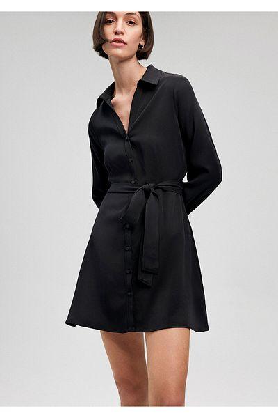 Mavi Black Tencel Shirt Dress - 1310435 -900