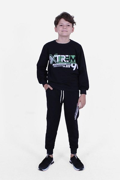 FYK COLLECTİON Σετ αθλητικής φόρμας Xtreme Printed Boy με στρογγυλή λαιμόκοψη με διπλή τσέπη