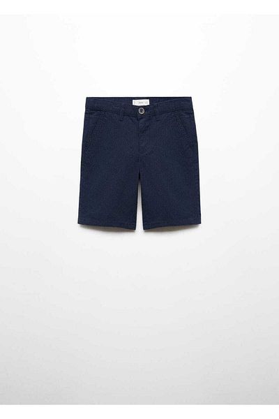 MANGO Kids Gestreifte Bermudashorts aus Baumwolle