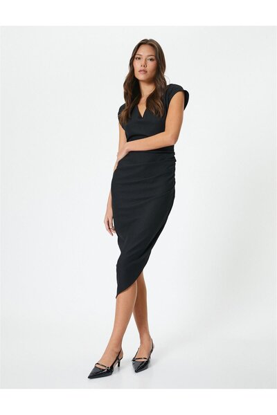 Koton 999 Model Rochie Neagra Tesuta Dama - 4sak80169pw