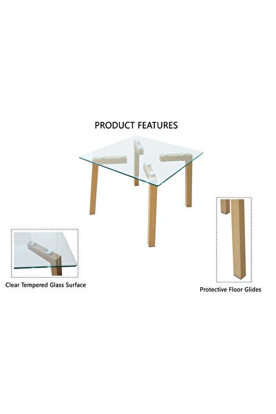 Mahmayi Zelda N31B Cherry Coffee Table Set of 2 - Sleek Design with Durable Tempered Glass Top