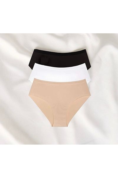 Nectar Lingerie Set de 3 chiloți de înaltă calitate pentru femei, cu talie elastică și fără sudură, tăiați cu laser Bato