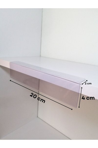 Şeffaf Etiket 10 Pieces Adhesive Label Holder Profile 20X4 cm Shelf Front Label Holder Profile Product Name Price Label Holder