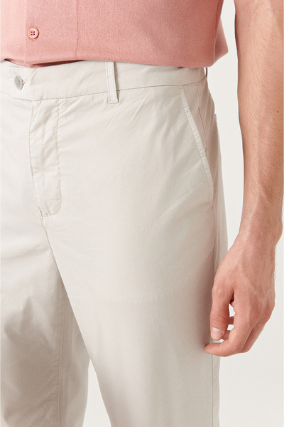 Avva Pánské elastické kalhoty s měkkou texturou v pase A21y3038