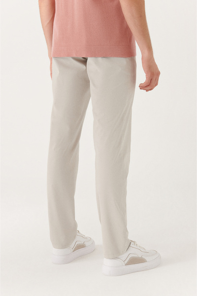 Avva Pánské elastické kalhoty s měkkou texturou v pase A21y3038