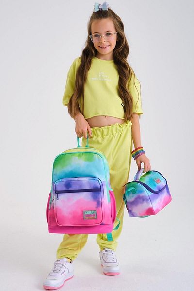Coral High Kids Colorful Batik Patterned 3-Piece School Bag Set SET0123739