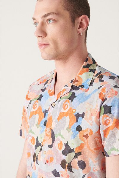 Avva Men's Multicolour (MIXED COLOR) Printed Short Sleeve Cotton Shirt A21y2106