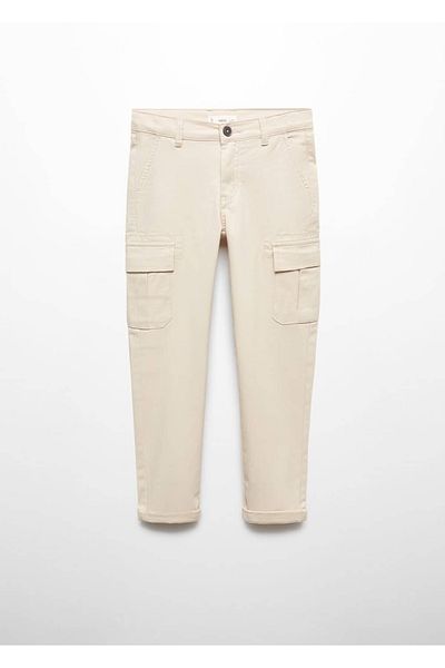 MANGO Kids Pantaloni portocalii pentru copii