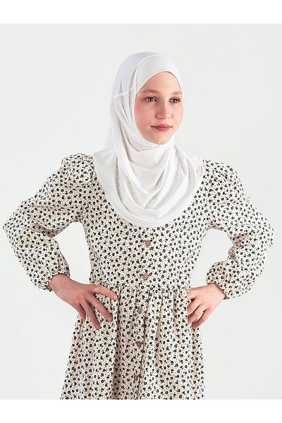 Schaless White Pleated Turban for 6-10 Years Old Children - Lycra and Practical Use (11 Colors)