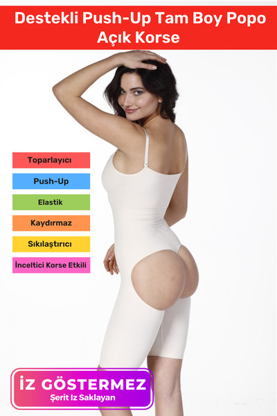 Carlburn Vücut Şekillendirici İz Bırakmaz Kaymaz Sıkılaştırıcı Destekli Push-...