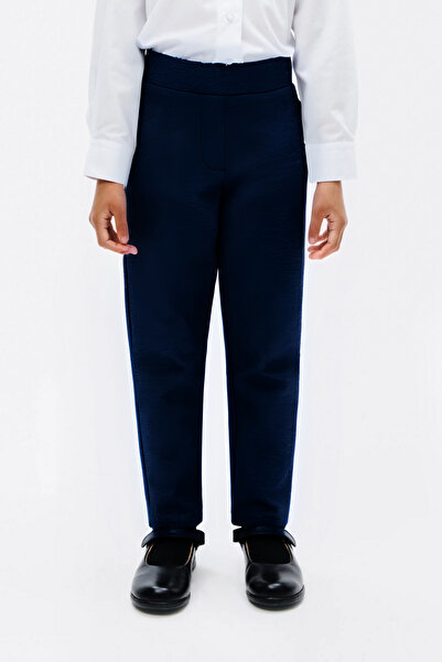 YAKAMEL Çocuk Lacivert Eşofman Belli Likralı Rahat Kalıp Ortaokul Okul Pantolonu