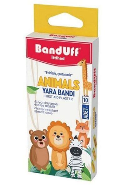 banduff مجموعة إسعافات أولية منقوشة على شكل حيوانات مكونة من 3 قطع