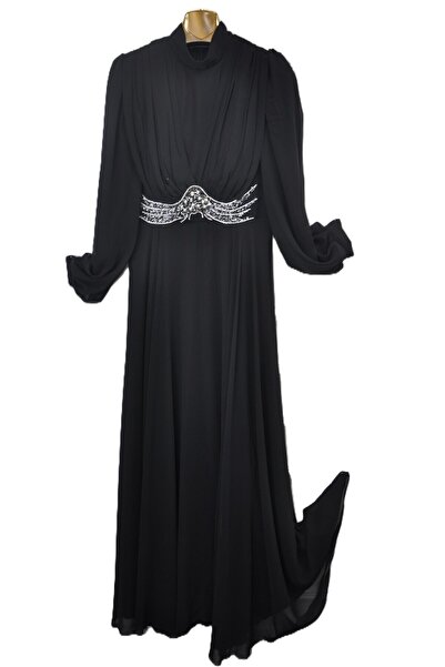 elma abone Rochie de seară din șifon cu aplicații de pietre