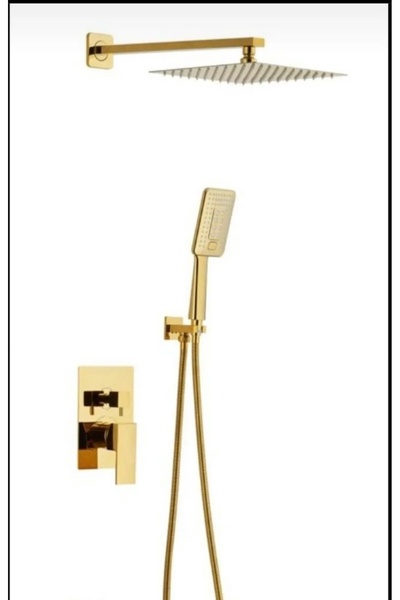İSAOĞLU YAPI Gold Ankastre Duş Sistemi 5 Yıl Garantili Duş Seti Ankastre Duvardan Tasarım Duş Başlığı