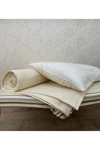 Tago Home Premium 100% βαμβακερό μονό σετ πικέ - Καλοκαιρινό κάλυμμα και μαξιλαροθήκη (160x240cm)