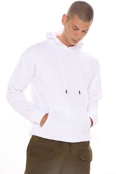 DEEPSENCE Λευκό Ανδρικό Φούτερ - Με κουκούλα