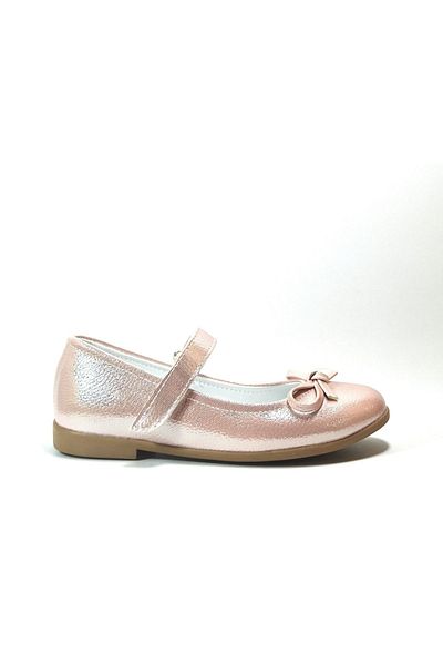 Onlo Ayakkabı Ty.7187 Balerina pentru fete, crem, pudră și argintiu, cu velcro