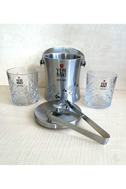 SANAT TACİRİ 2 ADET VİSKİ BARDAĞI VE 1 ADET YENİ SERİ BUZ KOVASI MAŞA HEDİYEL...