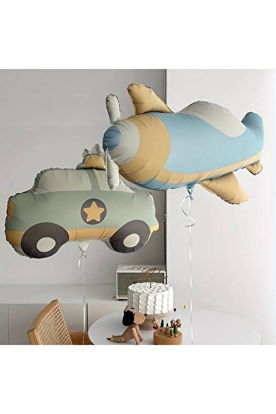 LOTUS PARTY 2 li Retro Bohem Folyo Balon Set - Retro Bohem polis Arabası - Re...