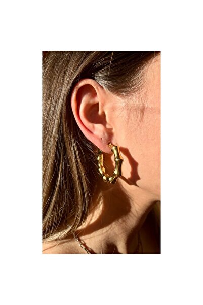 AS.CO DESIGN Çelik Bombeli Büyük Halka Küpe