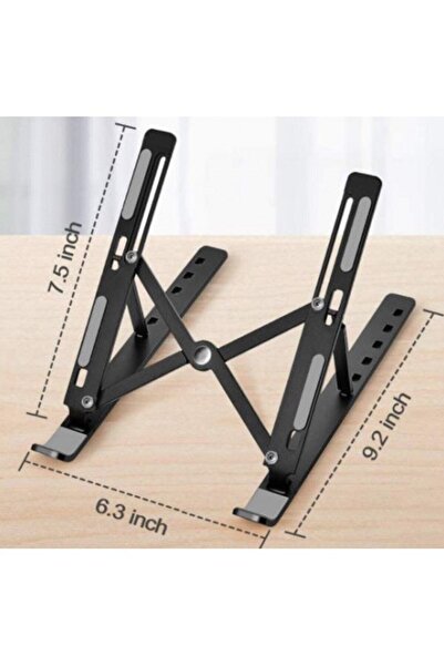 Koza 7 Stage Adjustable Foldable Plastic Laptop Tablet Stand Black Computer Holder