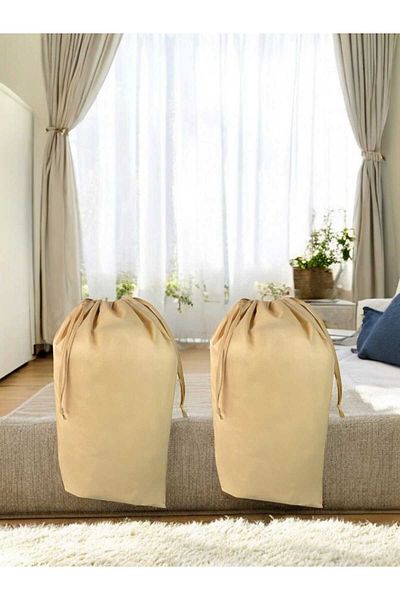 Balkan Room Μεγάλο 72x62cm Μπεζ κορδόνι 2 τεμαχίων - Τσάντα μεταφοράς και τσάντα αποθήκευσης μαξιλαριού Comforter