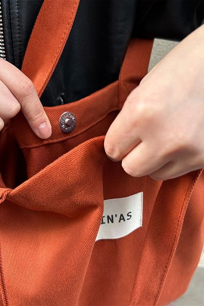 feinas Brick Color Gabardine Cloth Bag - 100% Cotton (magnet Fence)