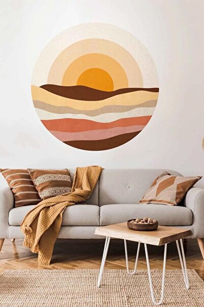 KT Decor Boho Gün Doğumu Yuvarlak Manzara Salon Ve Oturma Odası Modern Duvar ...