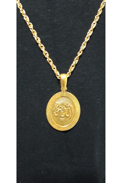 Nurtakı çizgili çerçeve model Allah c.c  yazılı kolye