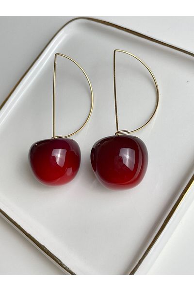 Poison Accessories Steel Colored Cherry Earrings