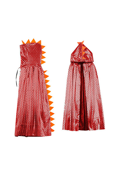 Yusuf Dirik YD Party Supplies عباءة دينو حمراء للأطفال - 110 سم