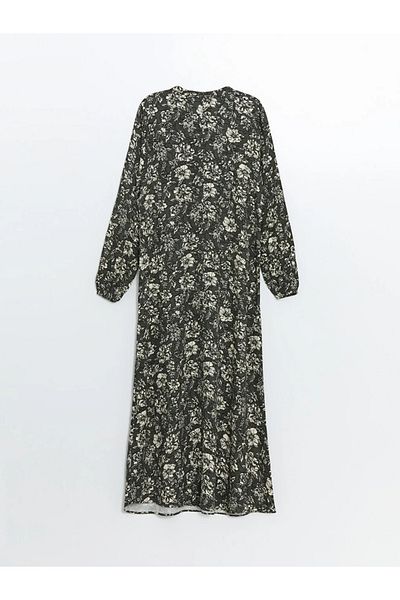 LC Waikiki LCW Grace - Crew Neck Print Women's Long Sleeve Dress