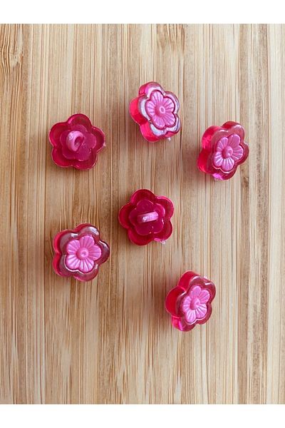 Öztürk Transparent plastic daisy baby button with bottom sewing. 1.5cm. 6 pack.