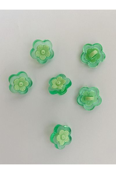 Öztürk Transparent plastic daisy baby button with bottom sewing. 1.5cm. 6 pack.
