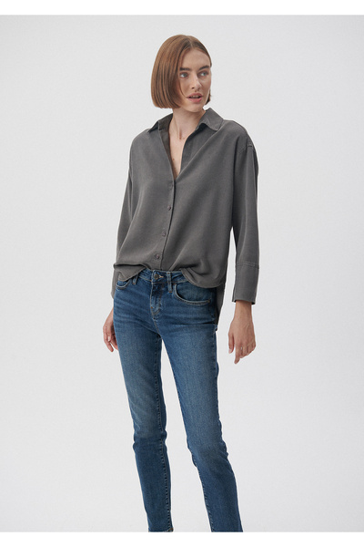 Mavi Lux Touch Lacivert Lyocel Gömlek Regular Fit / Normal Kesim 1210543-81657